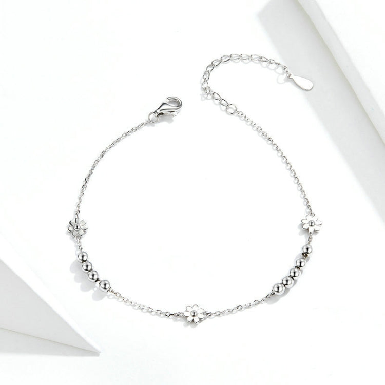 S925 Sterling-Silber Gänseblümchen-Armband, Pflanzenform-Armband, SCB146