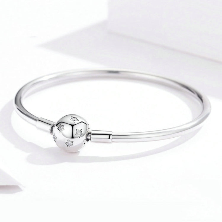 S925 Sterling Silber Stern Armband DIY Perlenarmband, 17cm, 19cm
