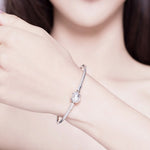 S925 Sterling Silber Stern Armband DIY Perlenarmband, 17cm, 19cm