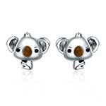 Koala-Ohrringe aus Sterlingsilber für Damen mit Edelsteinen, SCE381