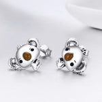 Koala-Ohrringe aus Sterlingsilber für Damen mit Edelsteinen, SCE381