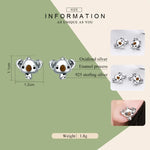 Koala-Ohrringe aus Sterlingsilber für Damen mit Edelsteinen, SCE381