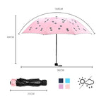 Cartoon Kreativer Kinder-Sonnenschirm Sonnenschutz Vinyl Kleiner Frischer Klappschirm, Himmelblau, Lila, Rosa, Marineblau