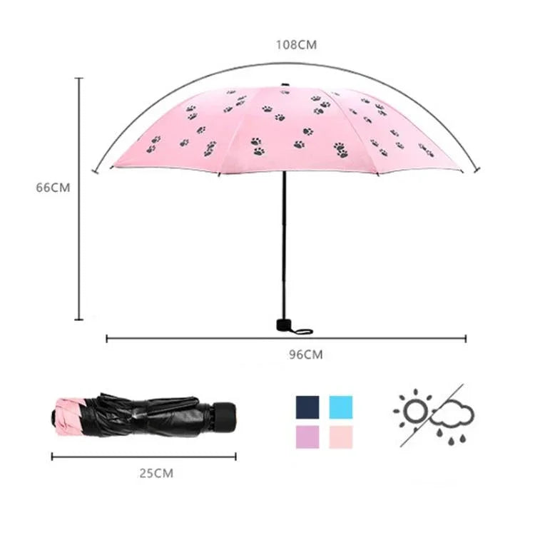 Cartoon Kreativer Kinder-Sonnenschirm Sonnenschutz Vinyl Kleiner Frischer Klappschirm, Himmelblau, Lila, Rosa, Marineblau