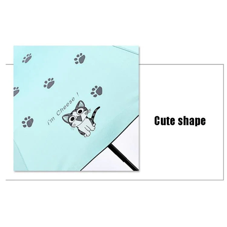 Cartoon Kreativer Kinder-Sonnenschirm Sonnenschutz Vinyl Kleiner Frischer Klappschirm, Himmelblau, Lila, Rosa, Marineblau