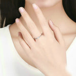 S925 Sterling Silber Ring Platinbeschichtet Herz Klar Ring, 6 US Größe, 7 US Größe, 8 US Größe
