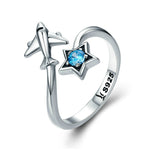 S925 Sterling Silber Ring Interstellare Reise Offener Damenring, SCR322