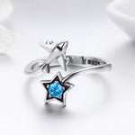 S925 Sterling Silber Ring Interstellare Reise Offener Damenring, SCR322