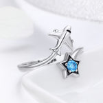 S925 Sterling Silber Ring Interstellare Reise Offener Damenring, SCR322