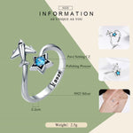 S925 Sterling Silber Ring Interstellare Reise Offener Damenring, SCR322