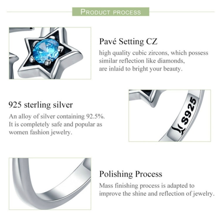 S925 Sterling Silber Ring Interstellare Reise Offener Damenring, SCR322