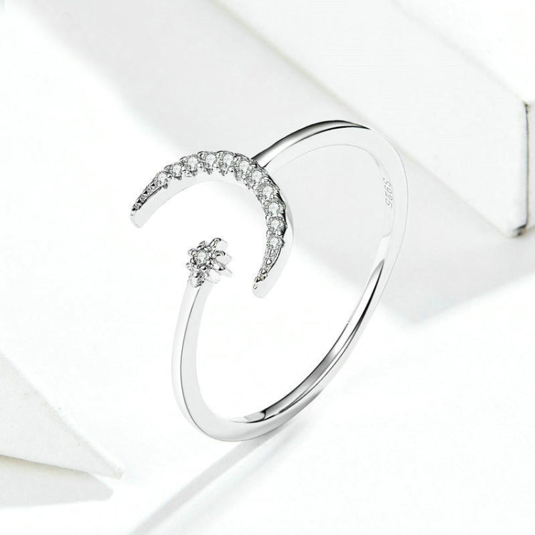 S925 Damen Sterlingsilber Zirkon Ring Mond Offener Ring Temperament Ring, SCR569