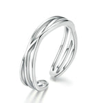 S925 Sterlingsilber Platin-beschichteter Ring Einfacher Modischer Offener Ring, SCR483