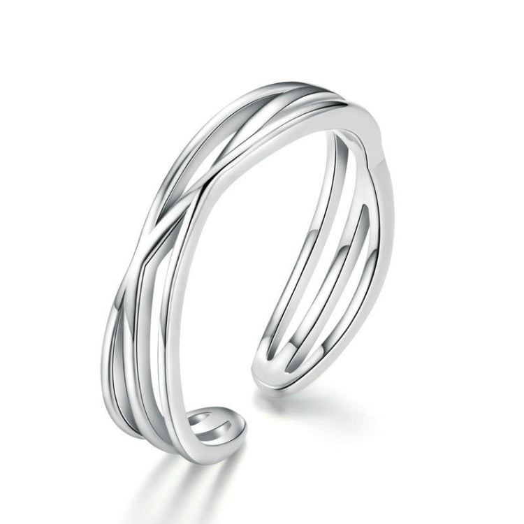 S925 Sterlingsilber Platin-beschichteter Ring Einfacher Modischer Offener Ring, SCR483