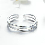 S925 Sterlingsilber Platin-beschichteter Ring Einfacher Modischer Offener Ring, SCR483