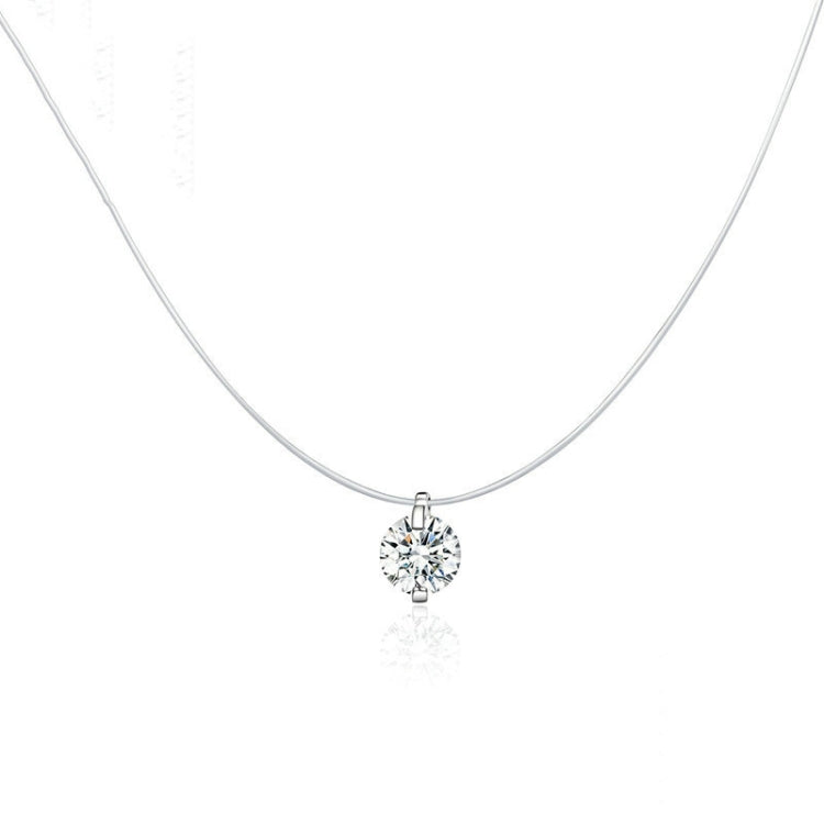 Unsichtbare Fischlinien-Halskette Zirkon-Anhänger S925 Sterlingsilber Halskette, SCN332