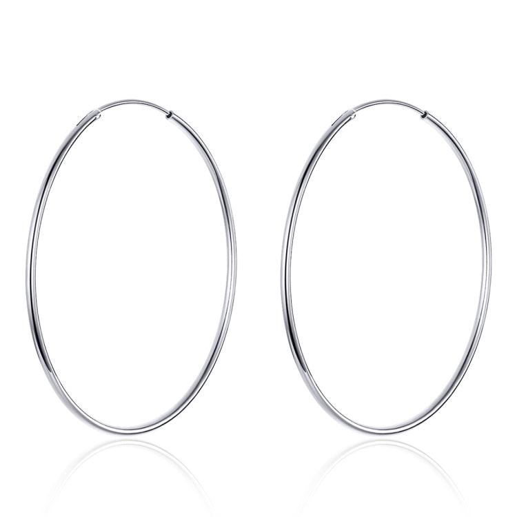 Große Kreisohrringe einfache platinbeschichtete Sterlingsilber S925 Ohrringe, SCE711
