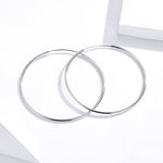 Große Kreisohrringe einfache platinbeschichtete Sterlingsilber S925 Ohrringe, SCE711