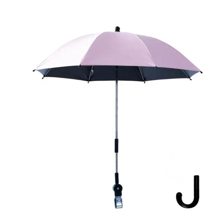 Kinderwagen Universal-Kinderwagen-Sonnenschirm, Sonnenschutz Baby-Artefakt Vinyl Anti-UV Universal-Clip Sonnen- und Regenschirm, Rosa, Grau, Blau, Schwarz
