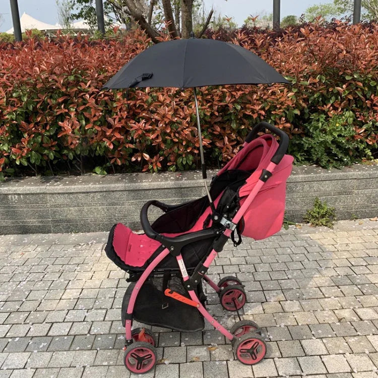 Kinderwagen Universal-Kinderwagen-Sonnenschirm, Sonnenschutz Baby-Artefakt Vinyl Anti-UV Universal-Clip Sonnen- und Regenschirm, Rosa, Grau, Blau, Schwarz