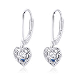 S925 Sterling-Silber-Ohrstecker hohle herzförmige Ohrringe schlichte platinbeschichtete Ohrringe, SCE746