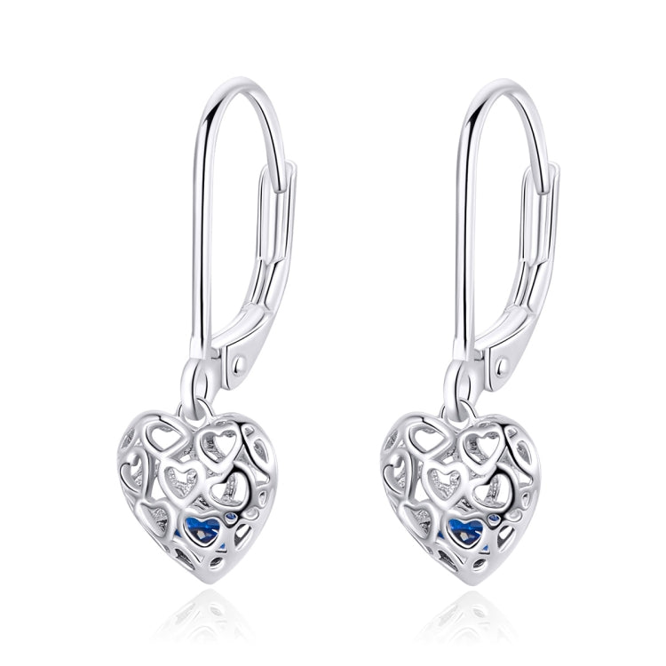 S925 Sterling-Silber-Ohrstecker hohle herzförmige Ohrringe schlichte platinbeschichtete Ohrringe, SCE746