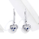 S925 Sterling-Silber-Ohrstecker hohle herzförmige Ohrringe schlichte platinbeschichtete Ohrringe, SCE746