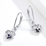 S925 Sterling-Silber-Ohrstecker hohle herzförmige Ohrringe schlichte platinbeschichtete Ohrringe, SCE746