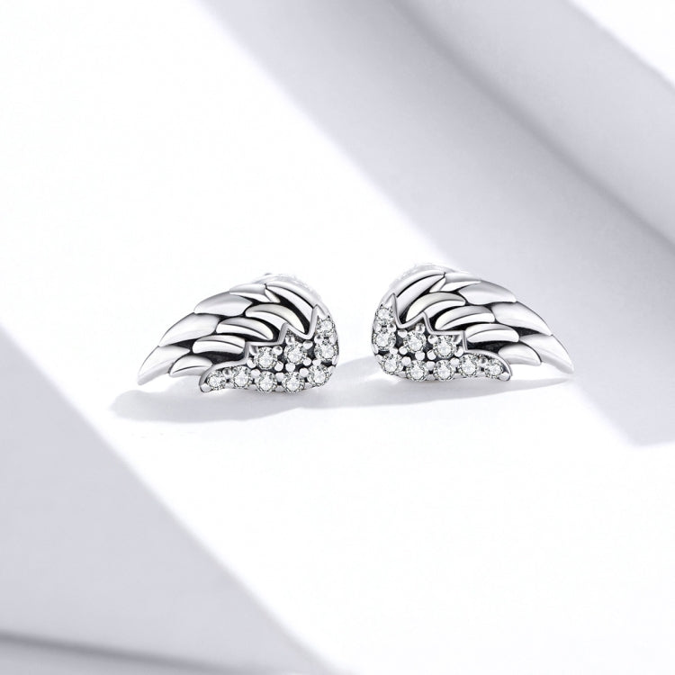 S925 Sterling Silber Flügel Ohrringe Persönlichkeit Ohrringe, SCE882