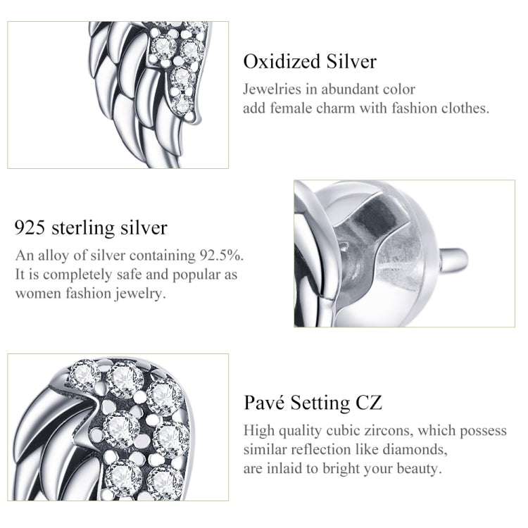 S925 Sterling Silber Flügel Ohrringe Persönlichkeit Ohrringe, SCE882