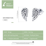 S925 Sterling Silber Flügel Ohrringe Persönlichkeit Ohrringe, SCE882