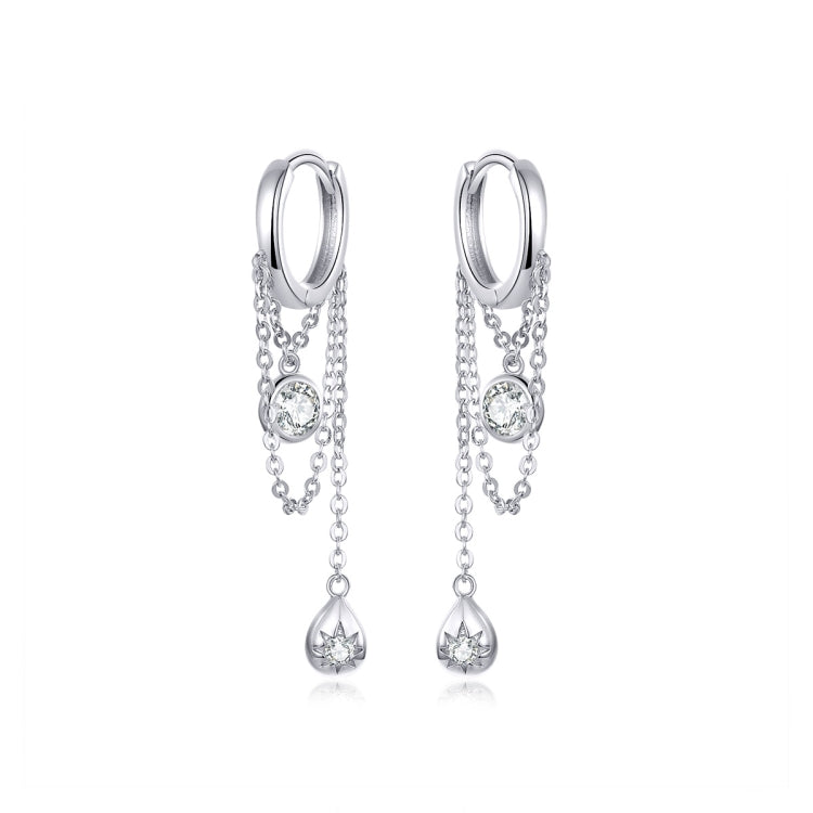 Ohrringe aus Sterlingsilber, Zirkon, Quastenohrringe, lange Ohrringe, S925 Mädchenohrringe Schmuck, SCE638