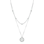 Halskette aus 925er Sterlingsilber, platiniert, doppellagig, kleiner Stern, hellsilbern, SCN365