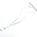 Halskette aus 925er Sterlingsilber, platiniert, doppellagig, kleiner Stern, hellsilbern, SCN365