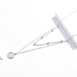 Halskette aus 925er Sterlingsilber, platiniert, doppellagig, kleiner Stern, hellsilbern, SCN365
