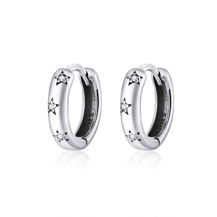 Einfache Ohrringe Sterling Silber S925 Stern Ohrringe, SCE873