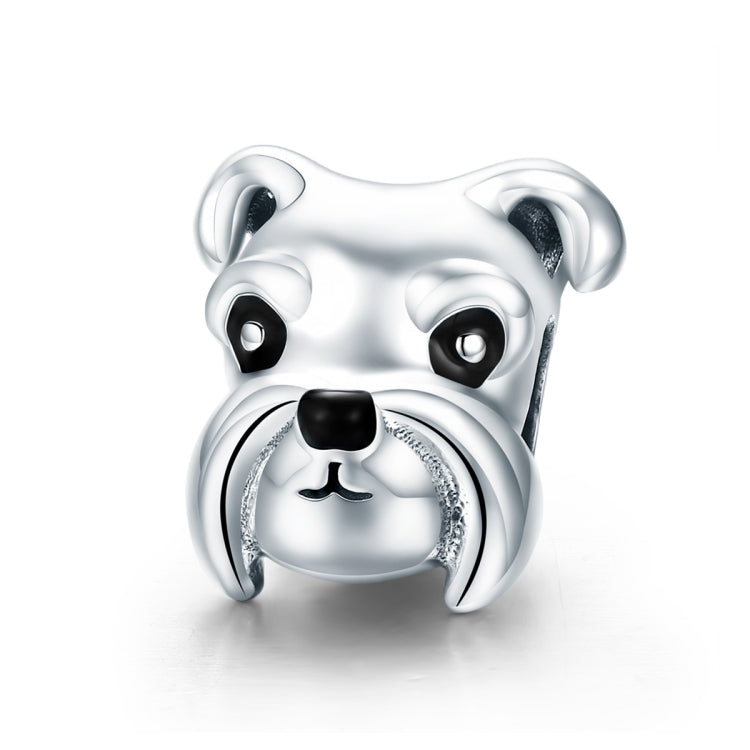 S925 Sterling Silber Perlen Niedlicher Schnauzer Platinbeschichteter Accessoires Anhänger Lose Perlen, SCC835
