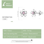 Sterling Silber Blumenohrringe S925 Temperament Schlichte Zirkon-Ohrringe, SCE784