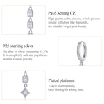 Zircon Earrings Long Sterling Silver S925 Platinum Plated Earrings, SCE583