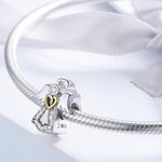 S925 Sterling Silber Schutzengel Anhänger Diamant Tropfenöl Schmuck DIY Armband Zubehör