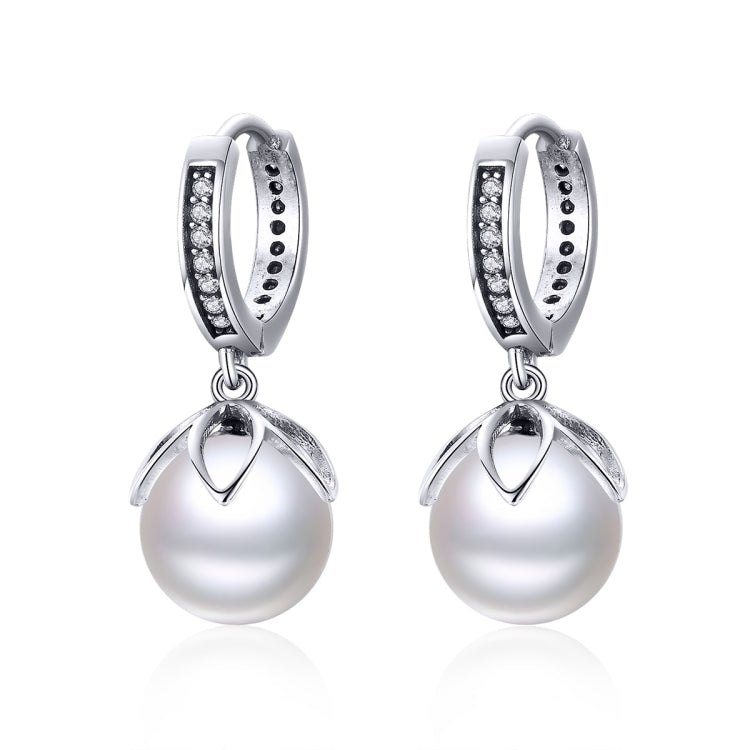 Runde Muschelperlen Ohrringe Einfache Damen Silberohrringe, SCE482