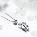 Niedlicher Bär S925 Sterlingsilber Roségold plattierte Zirkon Halskette, SCN271