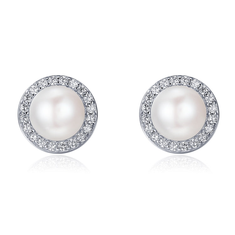 Einfache Perlen Diamant Damen Temperament Ohrringe S925 Sterlingsilber Ohrringe, SCE122