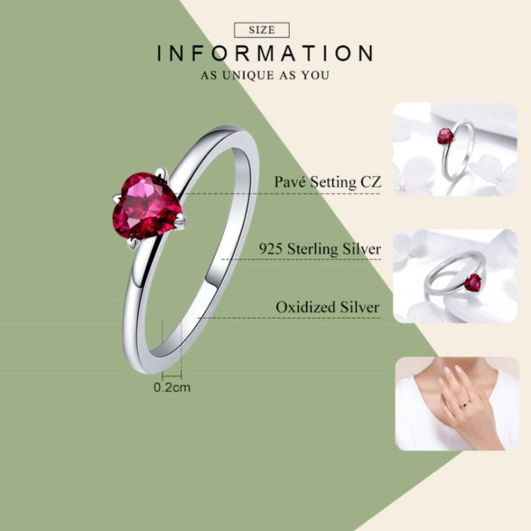 S925 Sterling-Silber-Ring, Herzschlag-Motiv, Modischer Ring, 6, 7, 8