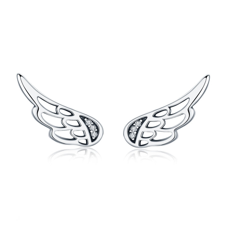 Sterling-Silber-Flügelohrringe, einfache S925 Silberohrstecker, Silber, Roségold