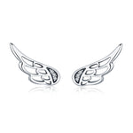 Sterling-Silber-Flügelohrringe, einfache S925 Silberohrstecker, Silber, Roségold