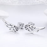 Sterling-Silber-Flügelohrringe, einfache S925 Silberohrstecker, Silber, Roségold