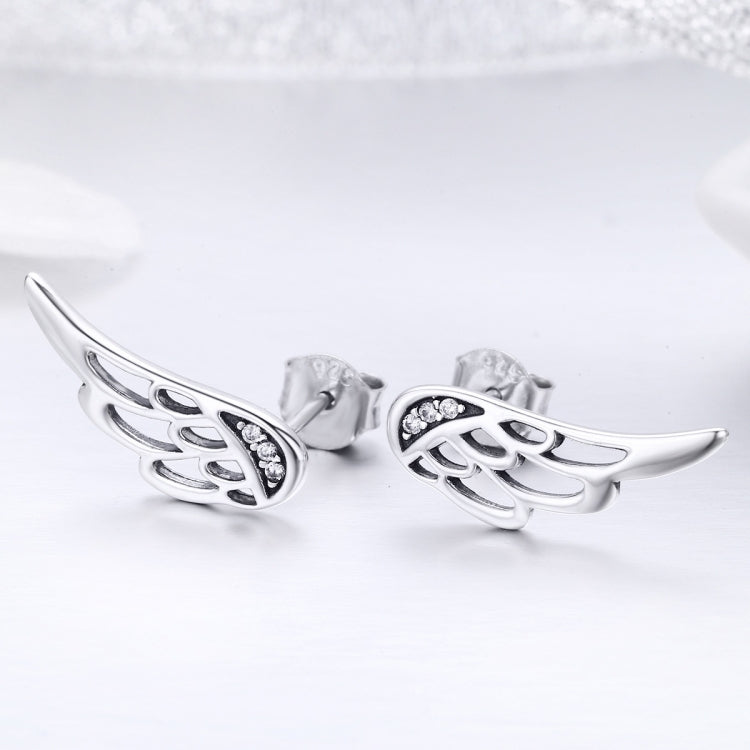 Sterling-Silber-Flügelohrringe, einfache S925 Silberohrstecker, Silber, Roségold