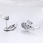 Sterling-Silber-Flügelohrringe, einfache S925 Silberohrstecker, Silber, Roségold