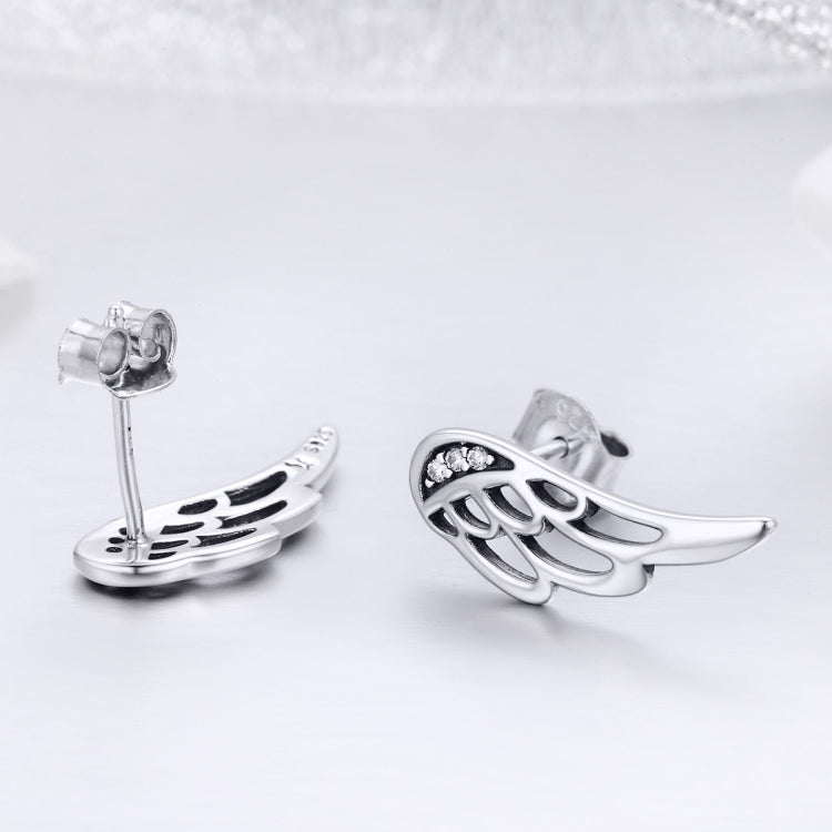 Sterling-Silber-Flügelohrringe, einfache S925 Silberohrstecker, Silber, Roségold